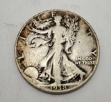 1938 walking liberty half 90% silver