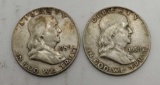 1959 Benjamin Franklin half's 90% 2 coins