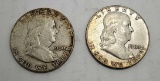 1960 Benjamin Franklin half's 90% 2 coins