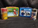 New Pez Fireman and Policeman Lunchbox with Thermos