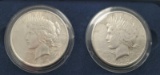 Peace dollar lot of 2 1922 US historic boxed set 1.5 troy oz silver