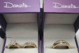 Daniels his and her 14k gold Dimond rings Man ring size 14 Womens ring size 6