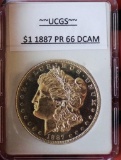 Morgan silver dollar 1887 proof deep cameo DMPL monster ms++ rear dies deep mirrors