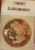 Morgan silver dollar 1921 gem bu pl stunning Frosty white slabed beauty