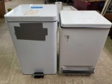 Metal Flip Top Hospital Trashcans 2 Units