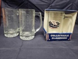 No 6 Mark Martin Collectable mug. 2 Princess house etched mugs.