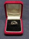 925 Silver Dragon Ring Glass Center