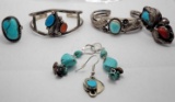 Silver jewelry lot bracelets & rings & earrings