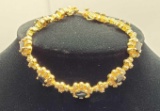 14kt Gold plated bracelet with Topaz stones