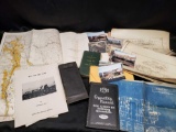 Train plans and Operating manuals. British land maps.