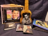 Elvis Collection Metal poster. Plastic popcorn guitar. The cards of his life. Dvd.