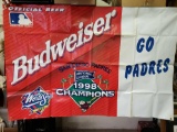 Padres Memorabilia. Blow up Pennant and Padres Budweiser plastic Banner