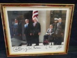 5 US Presidents in one picture with signatures. Obama, Bush, Clinton, Bush and Carter. This is a