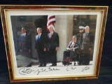 5 US Presidents in one picture with signatures. Obama, Bush, Clinton, Bush and Carter. This is a