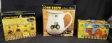 John Deere lot 2qt pitcher salt & pepper shaker 4 16oz cups