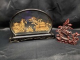 Scrimshaw pagoda artwork. Dragon piece.