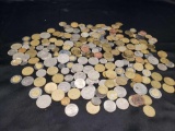 Mixed lot of Foreign coins, tokens and fake coins.