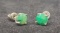 Vintage Silver & Green Round Cut Sapphire Earrings 1.11 grams