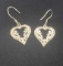 Antique sterling silver heart shaped earrings perfect condition