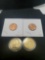 Wheat cent Gem BU reds ++ state quarter Gold plated lot of 4 coins