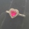 Silver ring with ruby hart stone 2.8g