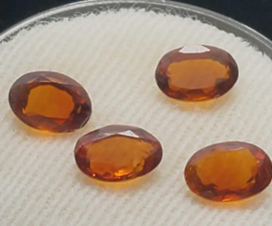 Orange Tanzanite Gems 1.87ct combined, 4 Oval Cut Stones