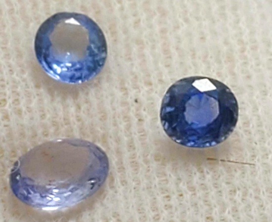 Deep Blue Sapphires .79ct Combined 3 units Diverse Blues