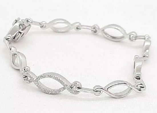 Diamond Tennis Bracelet New Designer .50ct Natural White Diamonds Set in Sterling Silver Beautiful