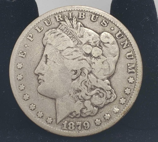 Carson city 1879 Morgan silver dollar 90% full face & date