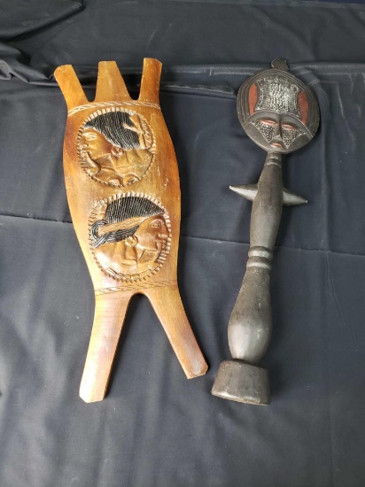 Africana Carved Wood Shield  art pieces.