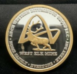 1oz silver round 24k gold plated elk mine safety proof silver oz