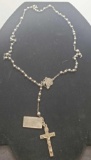 Antique native American sterling silver necklace with jesus cross and 999 fine 1g bar
