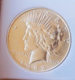 Peace silver dollar 1923 D/D gem BU blazing Frosty white DDR VAM