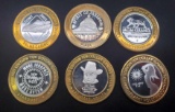 Silver coins from different casinos .999 fine Silver