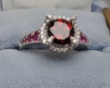 1ct ruby natural gem with diamonds set in 14kt rose gold over sterling designer new