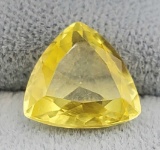 5.55 ct natural yellow sapphire with gem id card untreated rare top gem trillion cut