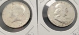 1963 and 1964 silver half lot 2 90% silver coins au 1 $ face