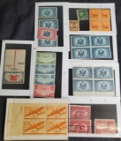 US postage stamps, Air mail, 50cent, 25cent,16cent, 6 cent, 2 cent,