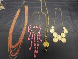 Vintage Necklaces. Pink Necklace has matching earrings