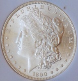 morgan silver dollar 1890 s gem bu frosty white ms +++++++ slabed key semi pl