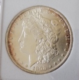 Morgan silver dollar 1898 P Frosty white Blazing bu light peripheral tones