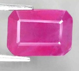 2.79ct natural emerald cut ruby 100% earth mined natural pink red top gem a+a+