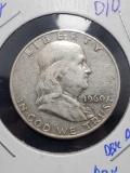 1960 d/d Benjamin Franklin half dollar DDR nice 90% silver collector coin