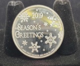 1 troy oz 999 fine silver 2019 happy holidays art round