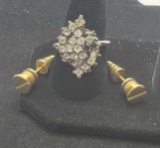 Costume jewelry ring and earrings