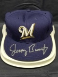 Jeramy Burnitz Signed Brewers Hat in Case