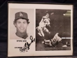 Steve Sax Framed 8x10. Baseball print. Says signed Autograph.No COA