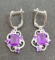Amethyst and white Sapphire set in 925 silver designer new
