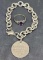 Silver Tiffany bracelet and Ring with set gemstone 925