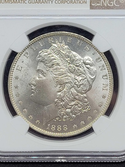 Morgan silver dollar 1888-O MS64 slabed coin